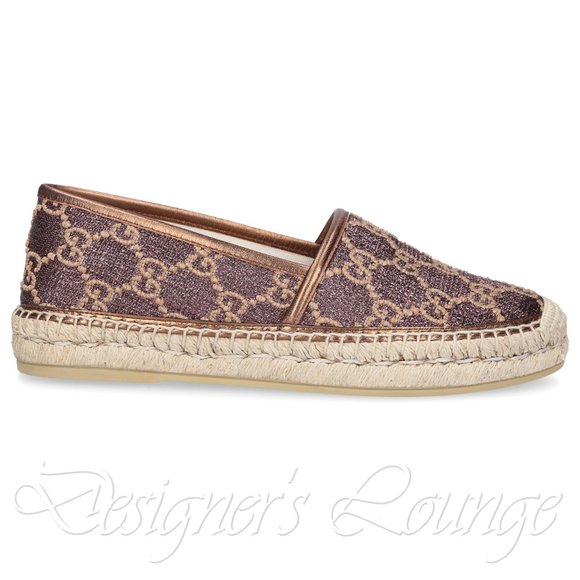 ⚡️SOLD! NEW GUCCI Heritage GG Monogram Brown Metallic Espadrilles Size EU 38 - Picture 2 of 12